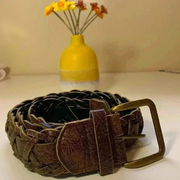 Source unknown distressed leather belt, vintage look - Picture 1 of 13